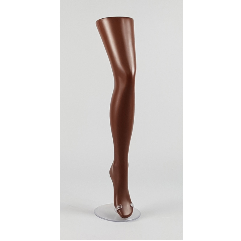 Woman's leg display for socks colour brown